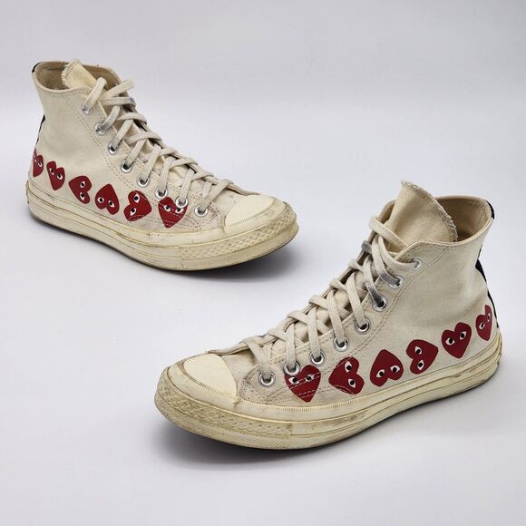 Comme Des Garcons Play Converse Multi Heart High Top Sneakers Men's Size 7 - Picture 1 of 7